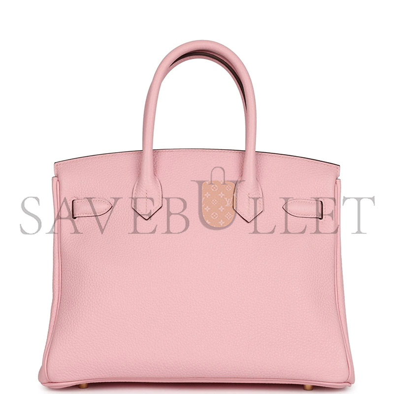 H**mes master birkin 30 rose sakura verso clemence gold hardware (30*22*16cm)